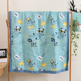 W1Tr Six-Layer Seersucker Pure Cotton Gauze Blanket Air-Conditioning Quilt Summer Cool Quilt for Adults and Kidsren Large Size 1.5* 2m