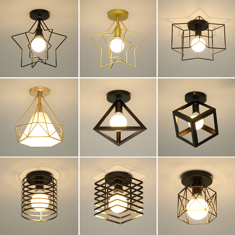 Nórdico lámpara de balcón lámpara de techo lámpara de pasillo moderno minimalista guardarropa pasillo de entrada lámpara de hierro arte