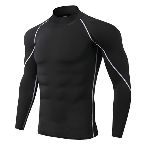 PRO Sports Running Fitness Clothing Outdoor Sports High Elastic Quick Dry Cycling Training Tight High Collar Long Sleeve