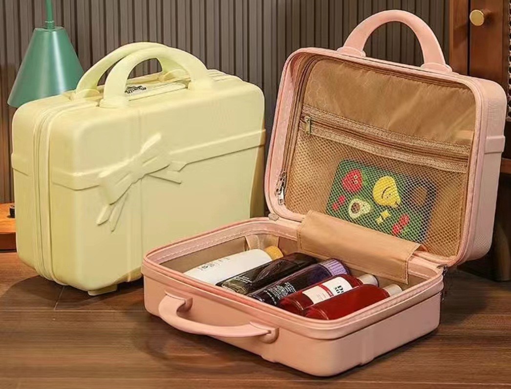 Nuevo arco caso de la maleta de equipaje caja de regalo de mano caja de cosméticos al por mayor
