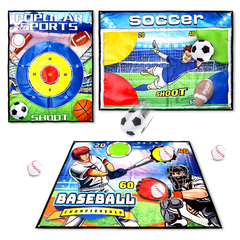 Fútbol infantil de ocio, rugby, béisbol 3 en 1 objetivo, juego de bola pegada, juguetes interactivos para padres e hijos, interiores y al aire libre
