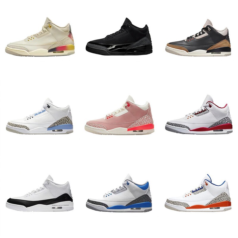 Putian High-End Cross-Border Aj3 Mid-High Top Wear-Resistant Shock-Absorbing Lightweight Breathable Trendy Unisex Sports Casual Basketball Shoes