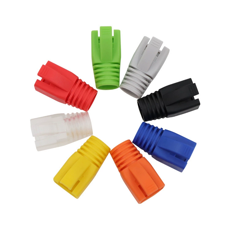 RJ45 сетевой кристалл-коннектор с защитным кожухом, семь цветных кристальных наконечников, защитный чехол из ПВХ, экологичный