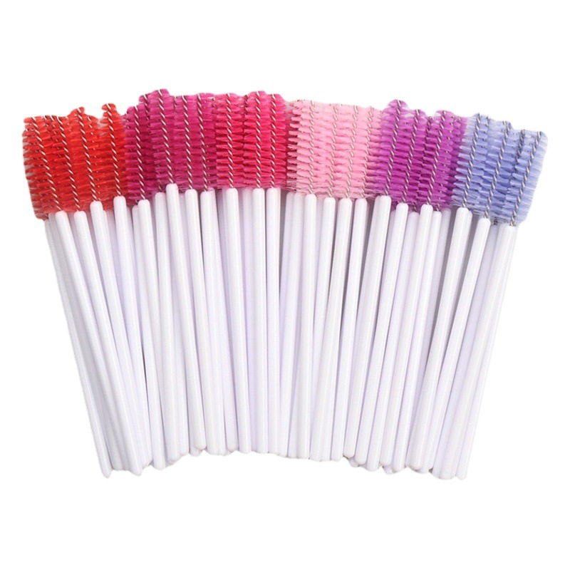 Wholesale 50 a pack of disposable solid eyelash brush spiral eyelash brush eyebrow comb eyelash makeup brush tools