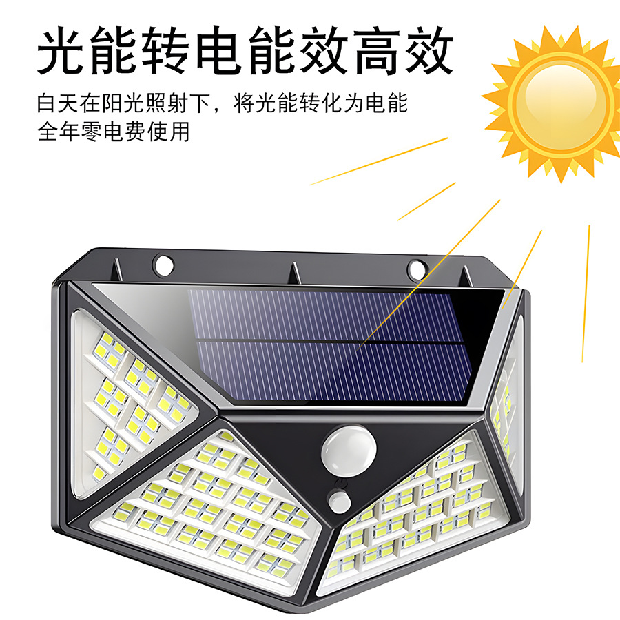 Venta caliente transfronteriza LED iluminación de jardín solar lámpara de pared inducción del cuerpo humano lámpara solar tipo de montaje en pared al aire libre