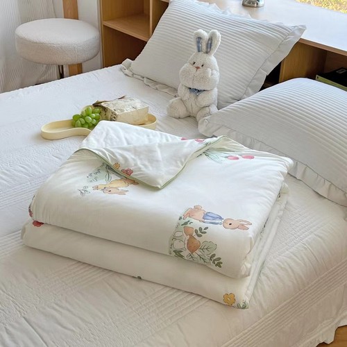 Summer children's cartoon summer cool quilt for toddlers nap air-conditioned quilt double knitted cotton thin quilt type A knitted cotton summer quilt