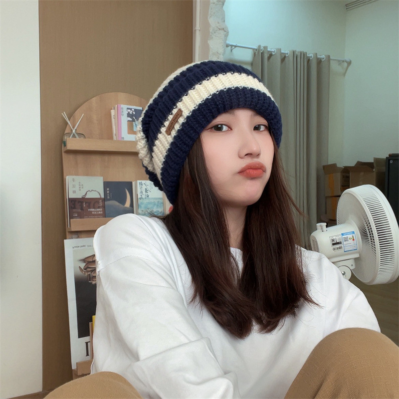 Women's Basic Lady Stripe Eaveless Wool Cap display picture 8