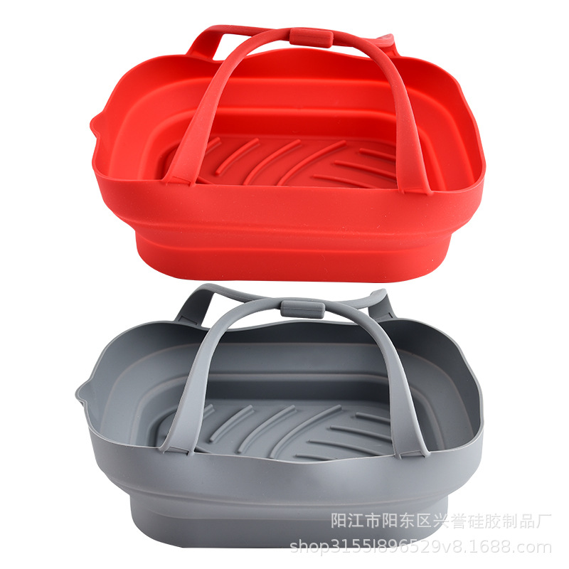 Nueva Plaza plegable freidora de aire para hornear molde para hornear estera de silicona de grado alimenticio reutilizable resistencia a altas temperaturas