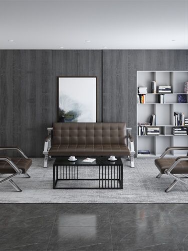 G3YN Reception Room Office Sofa and Coffee Table Set Simple Modern Business Meeting Simple Office Sofa for Three