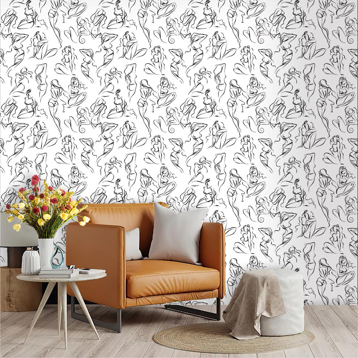 性感影子花纹循环壁纸加厚pvc自粘墙纸卧室墙面翻新贴纸代发厂家