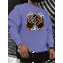 G 94787 Simple Trendy Men's Crew Neck Hoodie ��Լ������ʿԲ