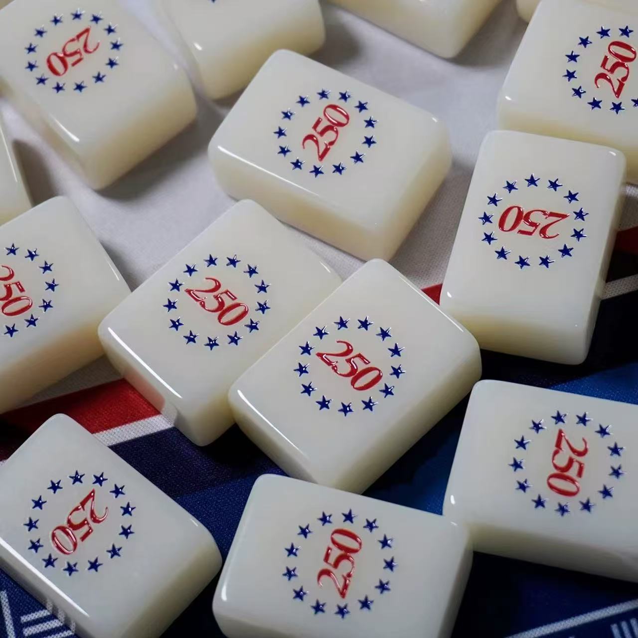 250th Anniversary American Mahjong, American Commemorative Mahjong, Travel Mahjong, Crystal Acrylic Mahjong