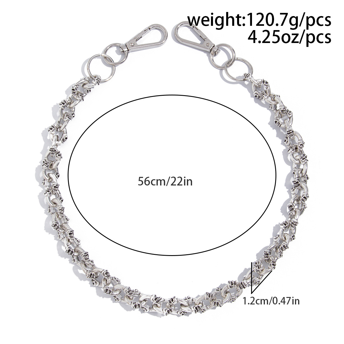 Extravagante Totenkopf-Jeans für Herren – High-End-Hip-Hop-Nischenjeans mit Hüftkette_voghion.com