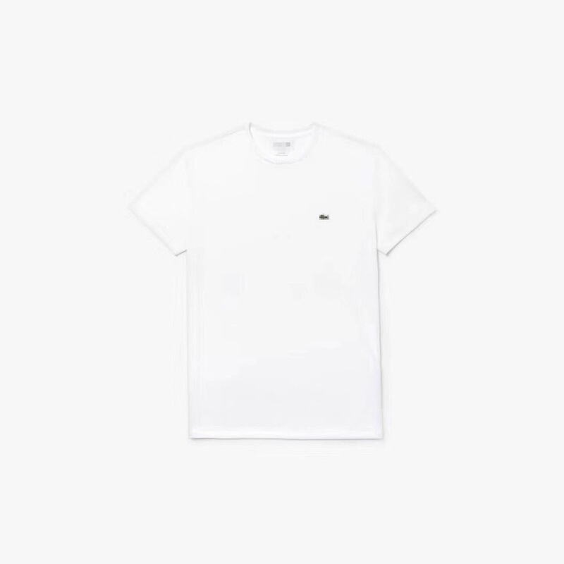Heavyweight Short-Sleeve Men's Thick Summer Pure Cotton Xinjiang Cotton Small Collar French-Style Short-Sleeve Base Shirt Crocodile Trendy Brand T-Shirt