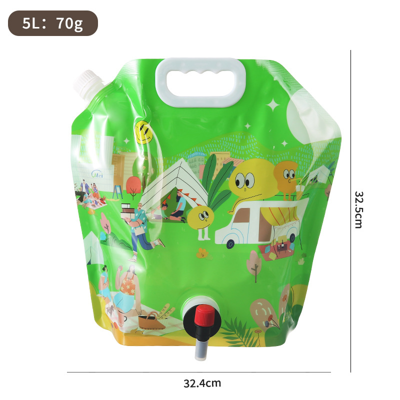 bolsa de almacenamiento de agua plegable portátil al aire libre con grifo de agua de plástico de gran capacidad portátil de viaje de camping bolsa de agua