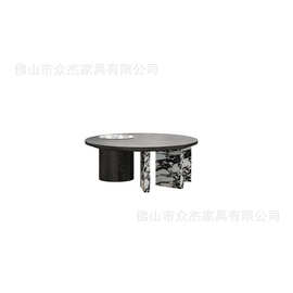 中古风宝格丽岩板茶几设计师客厅意式极简大小圆家用茶桌边几组合