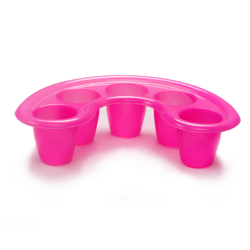 Nueva uña cinco dedos separados mano Tazón 5-agujero ablandamiento piel muerta removedor de uñas contenedor herramienta plástico mano Tazón