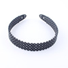 Fashionable sports wavy black headband, scalloped hair accessory for face washing, simple and elegant design