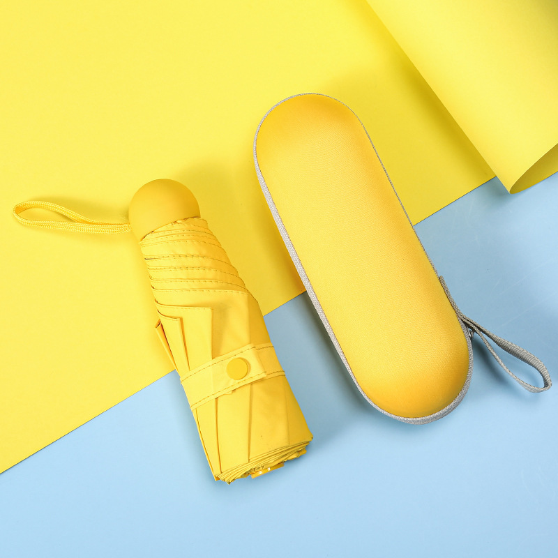 Mini plana seis paraguas de sol plegable protección solar paraguas de protección UV mujer publicidad personalizada pequeño paraguas de cápsula portátil