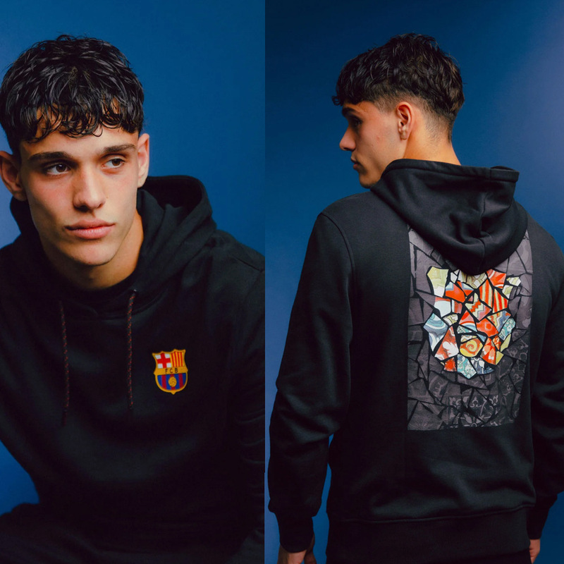 Cross-Border Autumn and Winter New Product Barcelona Sweatshirt Hooded Retro Pullover Yamal Raffinha Same Style Printed Sweatshirt