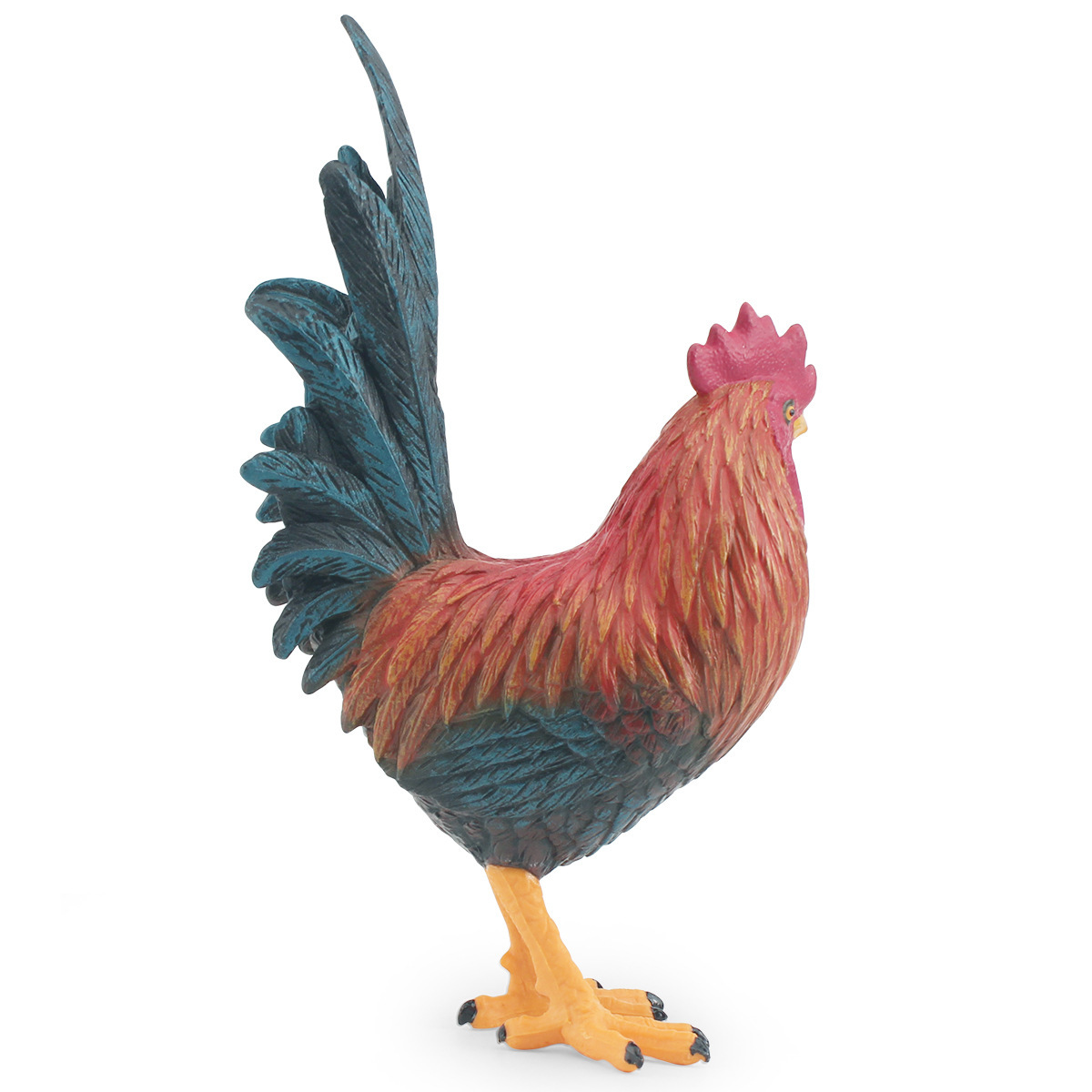 Cruzar la frontera de simulación de granja de aves de corral de los animales modelo de gallo niños cognitiva polla de plástico sólido estática decoración de juguete