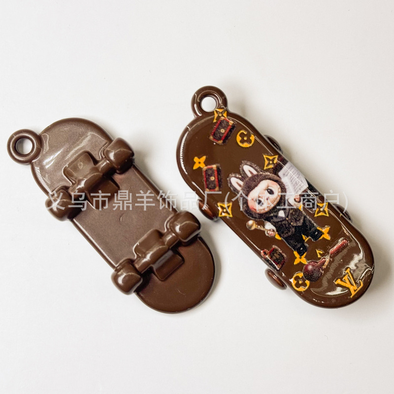卡通印花滑板车挂件手机链钥匙扣吊坠包挂装饰材料DIY饰品小配件|undefined