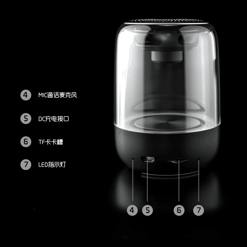 Cross-Border Popular Transparent Crystal Speaker with Lights, Wireless Bluetooth Speaker, Luminous Bluetooth Speaker, Tws Subwoofer Cross-Border Popular Transparent Crystal Speaker with Lights, Wireless Bluetooth Speaker, Luminous Bluetooth Speaker, Tws Subwoofer