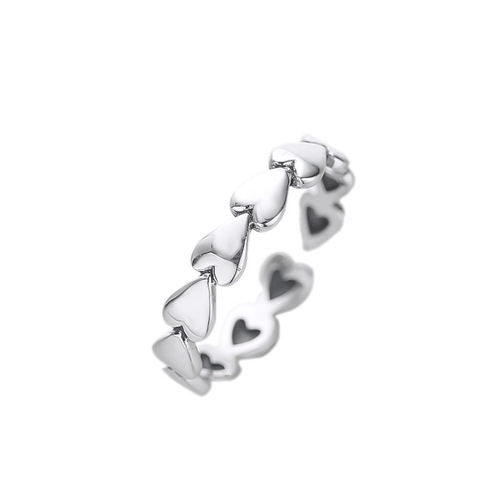 Korean version 925 silver color line cross ring female retro internet celebrity simple ins trendy opening