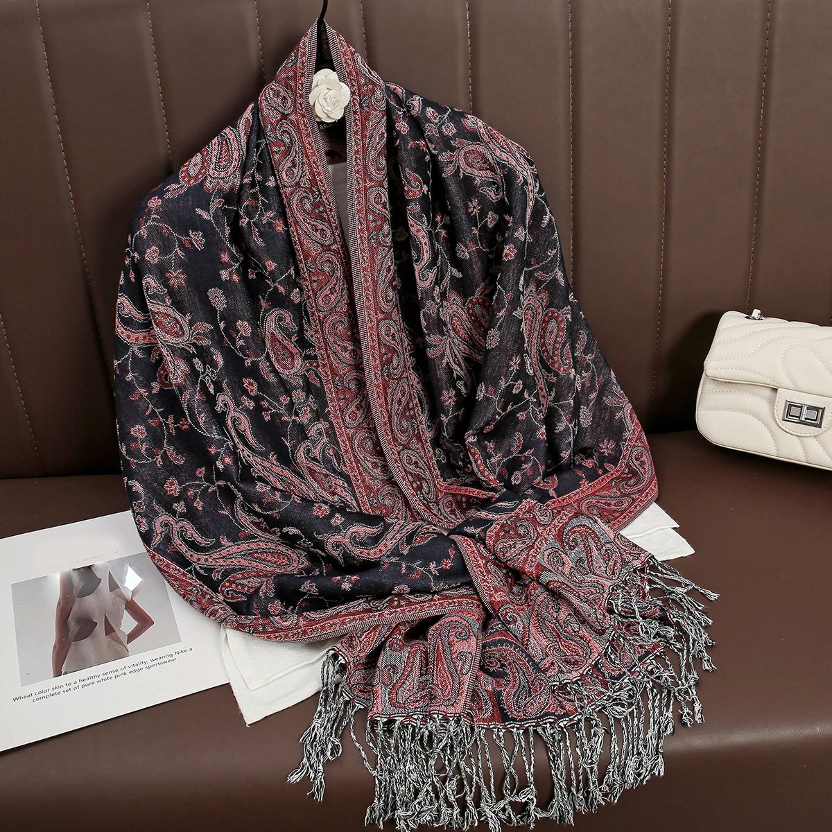 Tassel Blanket Design Thick Pashmina New Winter Warm Shawl W