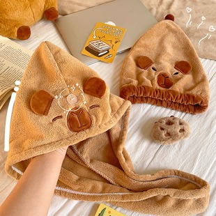 Kapibala Dry Hair Cap Coral Velvet Water-Absorbent Quick-Drying Towel Bath Towel Cartoon Turban Children's Dry Hair Towel