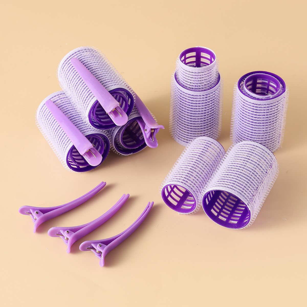 捲髮筒帶夾子套裝塑料八字劉海卷空氣劉捲髮器自粘美發魔術卷懶人