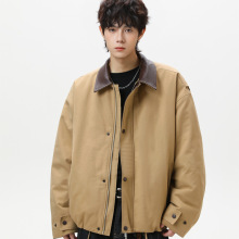 冬季新款巴恩风工装棉衣男士美式复古高智感重磅休闲情侣加绒外套