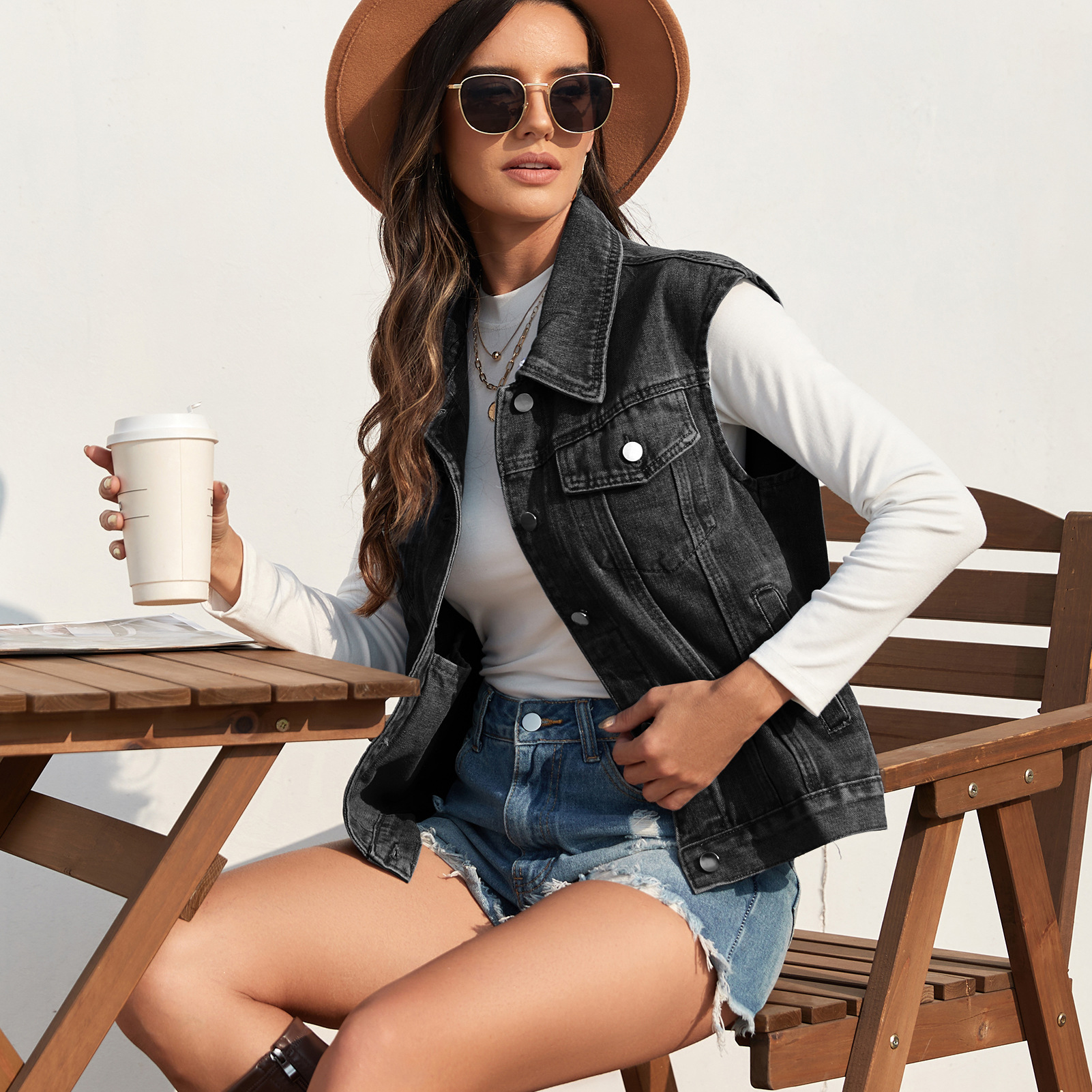 Women's Streetwear Solid Color Single Breasted Vest display picture 18