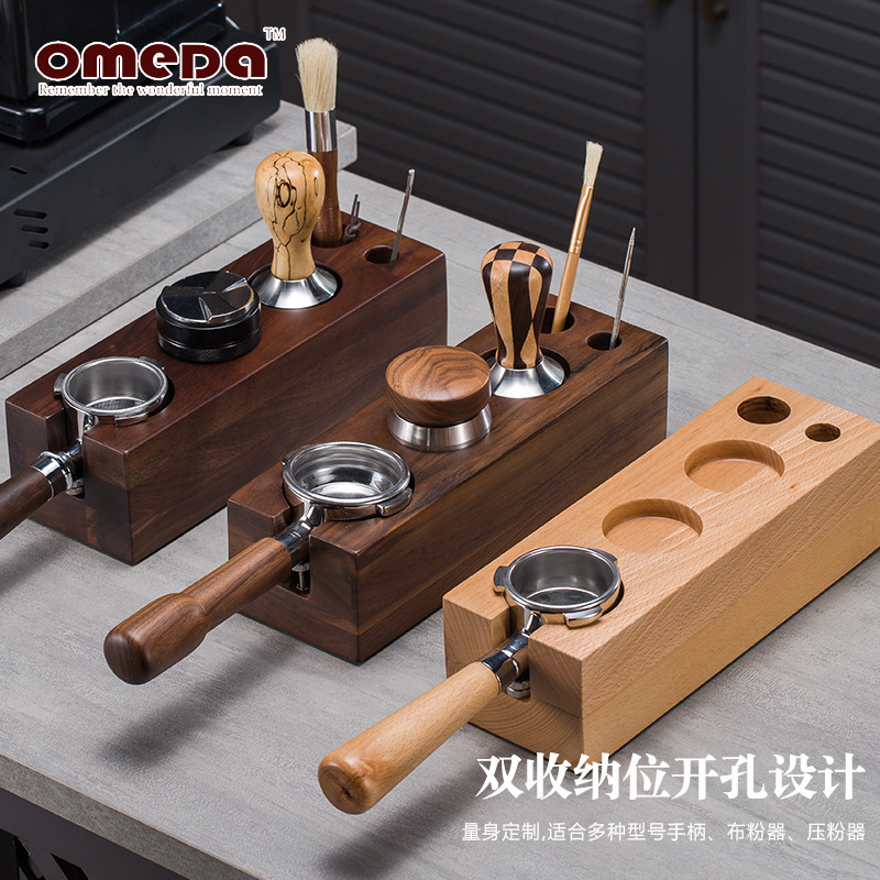 北米産ウォールナット材ベースのコーヒープレスベース、コーヒーマシンハンドルブラケット、パウダーディストリビューター、コーヒープレスツール|undefined