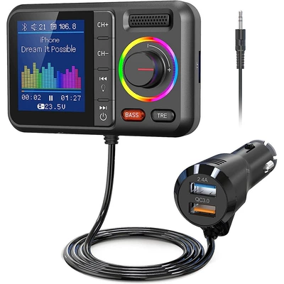 BT98 car mp3 bluetooth player new large screen card u disk cigarette lighter bluetooth car charger fm transmitter (Car mp3)