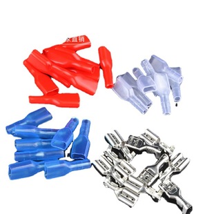 50 sets of 6.3mm plug Spring + insulating sheath male and female to plug Terminal car motorcycle horn plug Spring