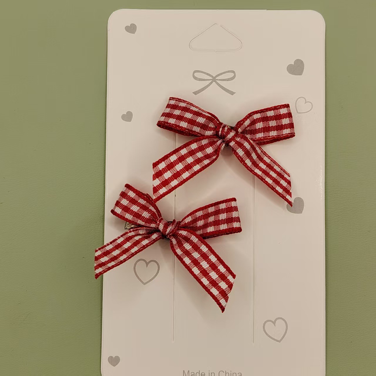 4CM 체크 무늬 레드 1개