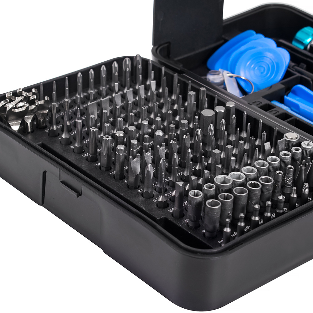 Juego de destornillador 170 en 1, mango de aleación de aluminio, cabezal de lote extendido S2 de precisión, manga de desmontaje de extensión telescópica de 4mm