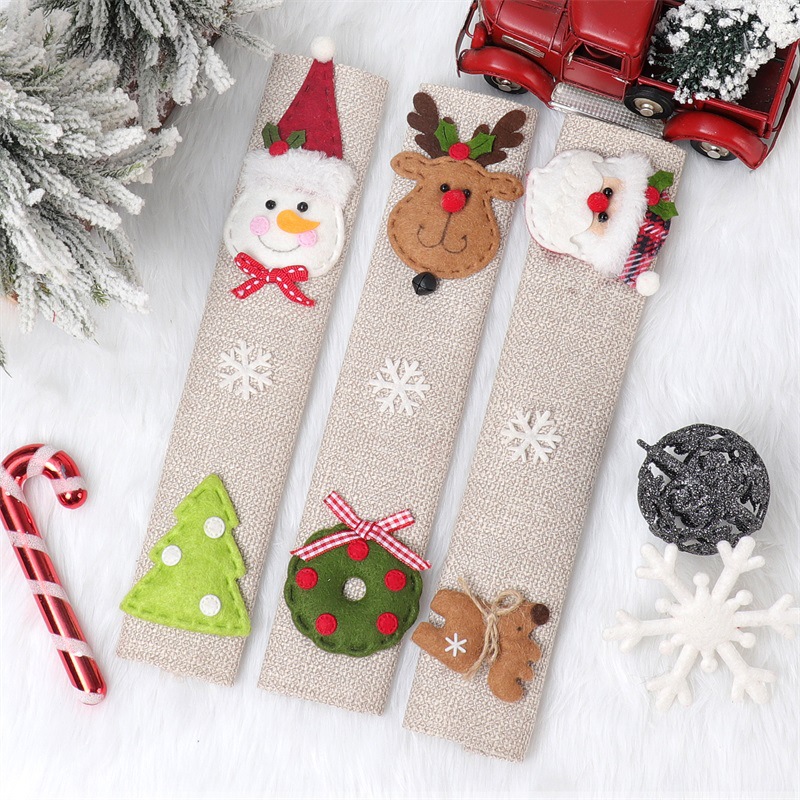 Christmas Cartoon Style Cute Christmas Tree Snowman Linen Indoor Family Gathering Festival Handle Gloves display picture 3