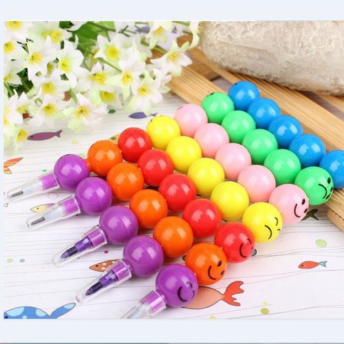 Creative smiling candied haws crayon watercolor pen student cartoon cute funny expression candied haws 7 color stationery