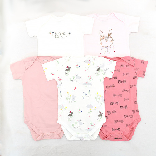 Baby Summer Outfit 5-Piece Set, Onesie, Climbing Suit, Diaper Cover for Newborns, Air Conditioning Clothes for Babies