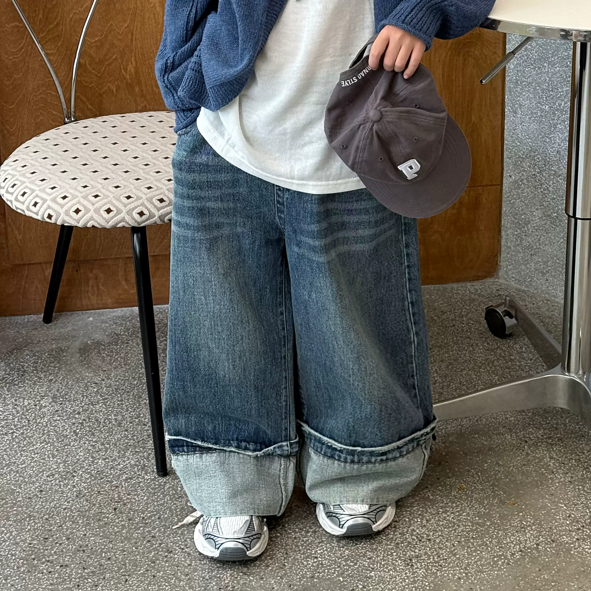 泰如2025秋季新款儿童复古百搭直筒牛仔裤男童水洗韩版宽松长裤潮