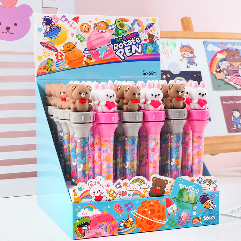 Dibujos animados amor café oso lindo conejo descompresión transferencia medio aceite pluma alta mirada linda chica corazón estudiante papelería creativa