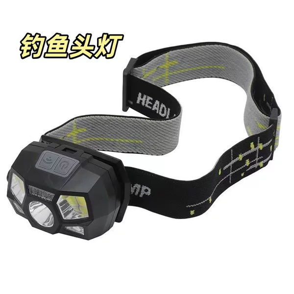 Fishing Headlamp, Charging Sensor Head-Mounted Night Fishing Light, USB Port Outdoor Light, Bait Light, Fishing Gear, Fishing Supplies