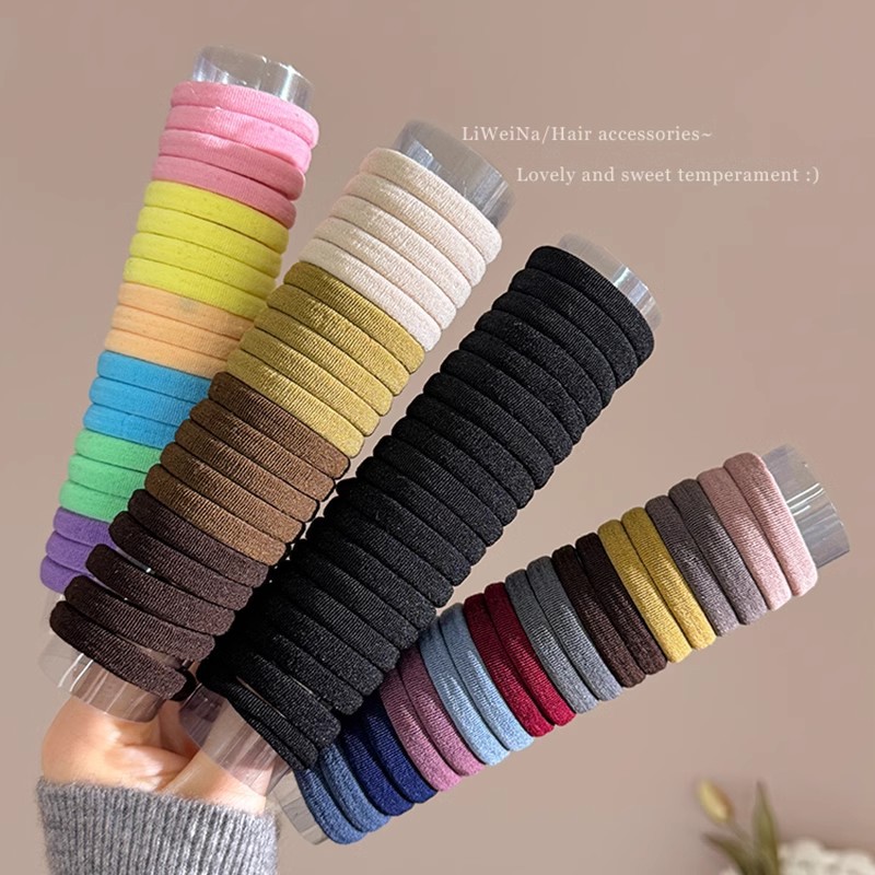 Sencilla, alta elasticidad y durabilidad, banda elástica, cabeza de bola femenina, cuerda para el cabello, no daña el cabello, cola de caballo baja, anillo para el cabello, tocado para niños