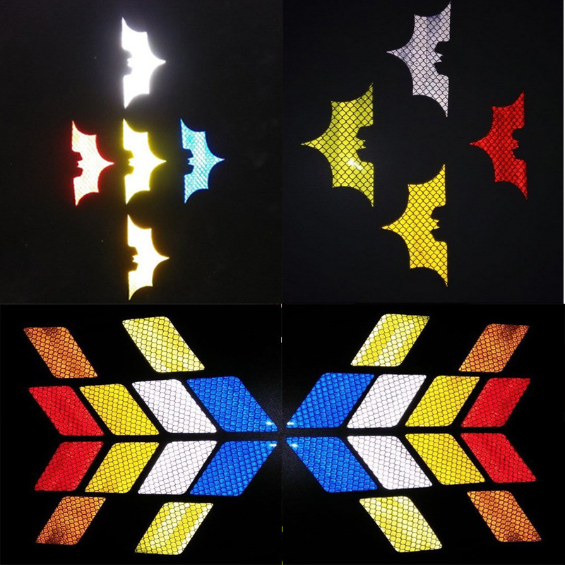 新款汽车车门防撞反光警示条后杠防撞夜光贴个性箭头棱镜装饰贴纸