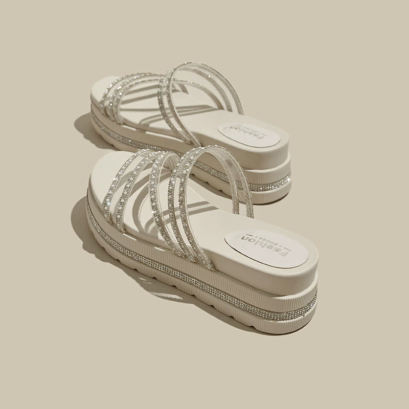 Summer slippers, beach slide platform for leisure, shoes, Korean style
