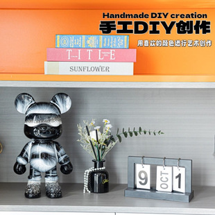 Tiktok Influencer New Handmade Fluid Bear Finished Product Living Room Trendy Toy Living Room Light Luxury Piggy Bank Ornament