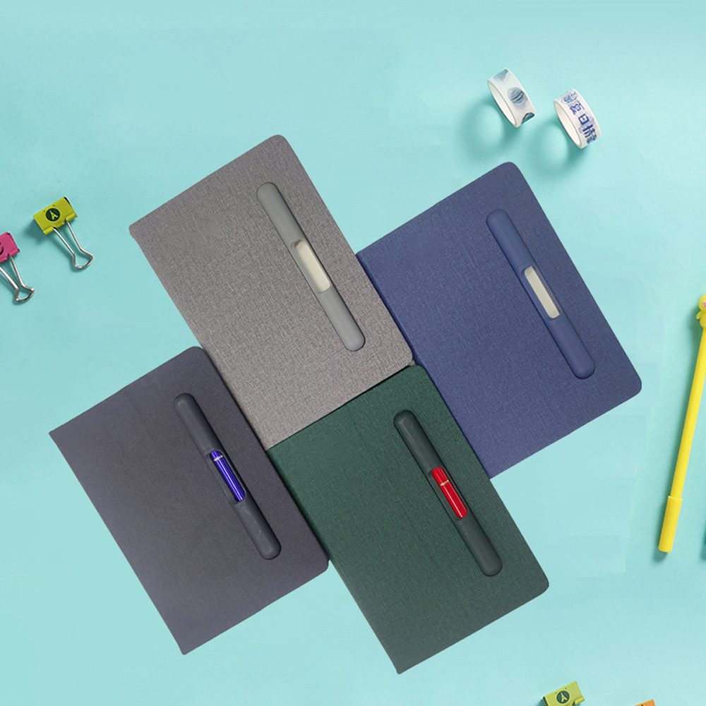 Transfronterizo Amazon A5 Handbook Student Diary Con bolígrafo Publicidad Logotipo de negocio creativo Cuaderno de notas PU de cuero de imitación