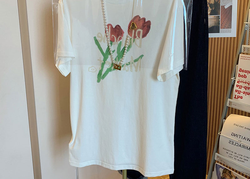 Women's T-shirt Short Sleeve T-Shirts Printing Pastoral Flower display picture 1